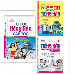 Combo Sách Học Tiếng Hàn: Tự Học Tiếng Hàn Cấp Tốc + 2500 Câu Giao Tiếp Tiếng Hàn + Tiếng