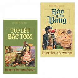 Combo Tiểu Thuyết Kinh Điển Đặc Sắc: Đảo Giấu Vàng + Túp Lều Bác Tom (Tặng kèm bookmark)<