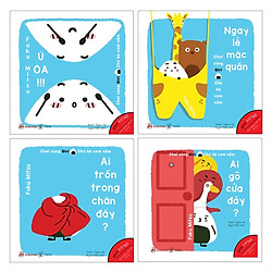 Combo 4 cuốn sách ehon chơi cùng giri 2 chú bé cơm nắm : Ai trốn trong chăn đấy? + Ai gõ