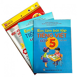 Combo Em làm bài tập Tiếng Việt lớp 5 + tập bọc sách vở