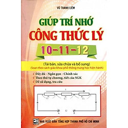 Giúp Trí Nhớ Công Thức Lý 10 – 11- 12