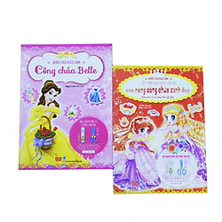 Sách Bộ 2 cuốn – Sách Khéo tay hay làm – Cắt dán phụ kiện váy áo : Công chúa Belle, Nàng tiên cá và công chúa Lọ Lem