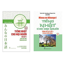 Combo 2 cuốn minna no nihongo 25 Bài Luyện Nghe +25 Bài Đọc Hiểu (Tiếng Nhật Sơ Cấp 1) Tặ