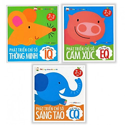 Combo 3 intellectual development books for children: Developing Smart IQ EQ CQ Tặng kèm B