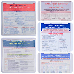 Combo Tóm tắt kiến thức Toán – Hóa – Sinh  THPT (3 môn – 5 tựa)