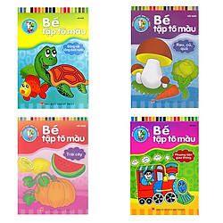 Combo 4 Cuốn Bé Tập Tô Màu: Động Vât Dưới Nước, Rau Củ Qủa, Trái Cây, Phương Tiện Giao Thông ( Dành Cho Học Sinh Mẫu Giáo )