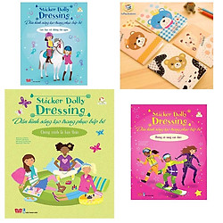 Combo 2-Dán hình sáng tạo trang phục búp bê (3 cuốn)-Tặng 01 sổ tay xinh xắn