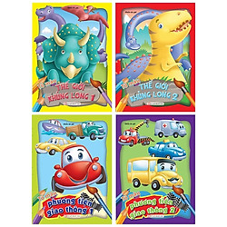 Bộ Sách Tô Màu Thế Giới Khủng Long Và Phương Tiện Giao Thông (Bộ 4 Cuốn)