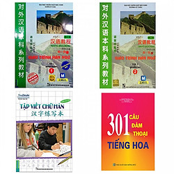 Combo  4 Cuốn Tự Học Tiếng Trung : Giáo Trình Hán Ngữ 1,2 + Tập Viết Chữ Hán + 301 Câu Đà