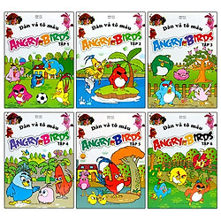 Bộ Sách Dán Và Tô Màu Angry Birds (Bộ 6 Cuốn)