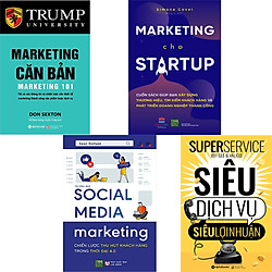 Combo 4 Cuốn Sách Chiến Lược Marketing : Marketing Căn Bản + Marketing Cho Startup + Soci