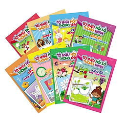 Tô Màu Nối Số Thông Minh Cho Bé 3-6 Tuổi (Bộ Túi 8 Cuốn) (Tặng kèm booksmark)