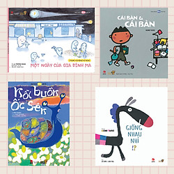 Combo 4 cuốn Ehon  với chủ đề Bé Tưởng Tượng: Một Ngày Của Gia Đình Ma + Giống Nhau Nhỉ?