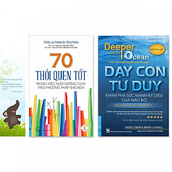 Combo 2 cuốn sách dạy con phát triển tư duy: 70 Thói Quen Tốt Trong Việc Nuôi Dưỡng Con Theo Phương Pháp Shichida + Dạy Con Tư Duy (Tặng kèm bookmark danh ngôn hình voi)