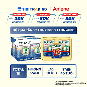 [Tặng 1 lon Anlene Total 10 400g] Bộ quà tặng combo 2 sữa bột bổ sung dinh dưỡng Anlene TOTAL 10 800g/lon
