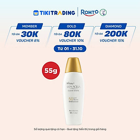 Kem chống nắng Skin Aqua dưỡng trắng, kiểm dầu, dùng hàng ngày dạng sữa Sunplay Skin Aqua Clear White Eco Việt Nam SPF50, PA++++ 55g