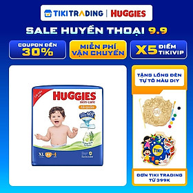 Tã/bỉm quần Huggies Skin Care Mega Jumbo XL84+4 miếng với tràm trà dịu da