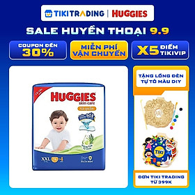 Tã/bỉm quần Huggies Skin Care Mega Jumbo XXL76+4 miếng với tràm trà dịu da