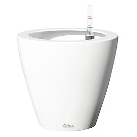 Chậu Cây Tự Dưỡng Catleza BTD26 - Tròn Bầu Sơn Bóng (Trắng)