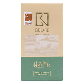 Hình ảnh Socola Đen Belvie Hảo Mộc 80% Cacao Belvie-HM80 (80g)
