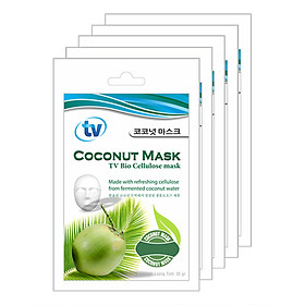 Combo 5 Miếng Mặt Nạ Dừa Dưỡng Trắng Da Chuyên Sâu TV Coconut Mask TVCMW-5