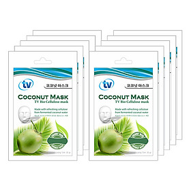 Combo 10 Miếng Mặt Nạ Dừa Dưỡng Trắng Da Chuyên Sâu TV Coconut Mask TVCMW-10