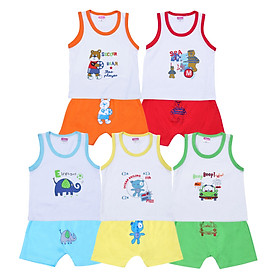 Combo 5 Bộ Ba Lỗ Trắng Viền Màu Nanio