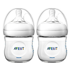 Bộ 2 Bình Sữa Bằng Nhựa Không Có BPA Tự Nhiên Philips Avent SCF690/23 (125ml x 2)