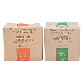 Bộ 1 Túi Cà Phê Deluxe Hello 5 Coffee (250g) + 1 Túi Cà Phê Organic Hello 5 Coffee (250g)