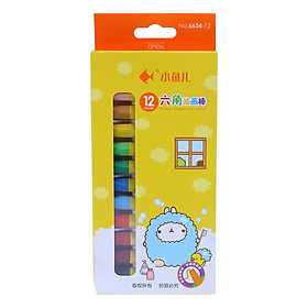 Hộp Bút Sáp 12 Màu Little Fish 6634-12