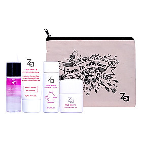 Combo Sản Phẩm Chăm Sóc Da Du Lịch Kèm Túi Đựng Za True White Travel Set 95565D