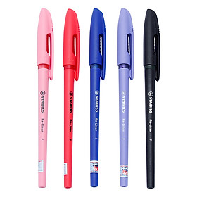 Combo Bút Bi Nắp F-Liner - Ngòi F - BP868F-C5 (BP868F-BU-BK-RD-PK-VL)