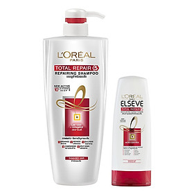 Bộ Đôi: Dầu Gội Dưỡng Tóc Phục Hồi Hư Tổn L'oreal Total Repair 5 (650ml) + Dầu Xả Dưỡng Tóc Phục Hồi Hư Tổn L'oreal Total Repair 5 (165ml)