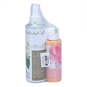 Combo Toner 2 Trong 1 The Herbal Cup Jasmine 250ml + Kem Rửa Mặt Đất Sét The Herbal Cup Chai 100ml
