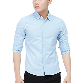 Hình ảnh Áo Sơ Mi Nam Tay Dài Slim Fit Titishop SM537 - Xanh Da Trời