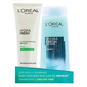 Bộ Đôi Nước Hoa Hồng Thanh Khiết Da (200ml) Và Sữa Rửa Mặt Thanh Khiết Hydrafresh (100ml) L'oreal