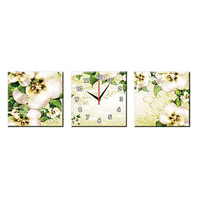 Bộ ba tranh đồng hồ treo tường thế giới tranh đẹp q16-175-dh