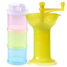 Combo 2 Hộp Chia Sữa 3 Ngăn Và Dụng Cụ Nghiền Thức Ăn Kidsme