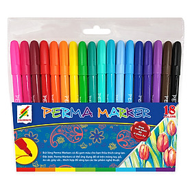 Bộ 18 Cây Bút Lông Colormate Perma Markers MS-18PER