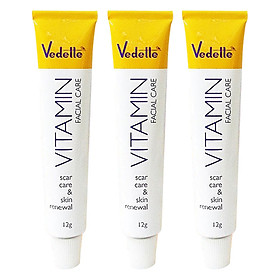 Combo 3 Gel Dưỡng Da Chăm Sóc Da Sau Mụn Vedette (12g / Tuýp)