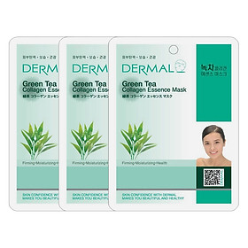 Combo 3 Mặt Nạ Dermal Tinh Chất Collagen Với Chiết Xuất Trà Xanh