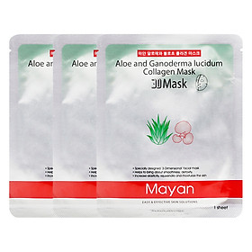 Combo 3 mặt nạ 3d mayan collagen linh chi lô hội