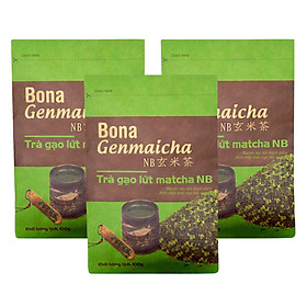 Bộ 3 Trà Xanh Gạo Lứt Matcha Nhật Bản Bona Genmaicha