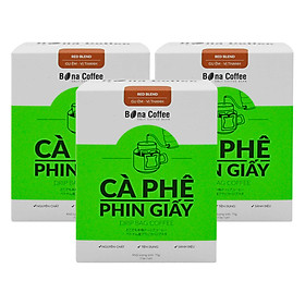 Bộ 3 Cà Phê Phin Giấy Bona Coffee Red Blend