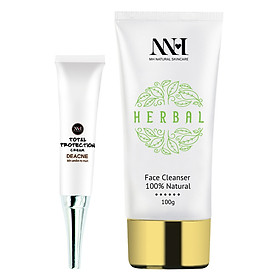 Combo MH Natural Skincare: Sữa Rửa Mặt + Kem Trị Mụn