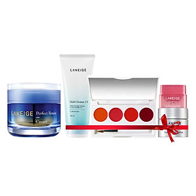 Kem Dưỡng Ngăn Ngừa Lão Hóa, Săn Chắc Da Laneige Perfect Renew Cream (50ml) - Tặng Mặt Nạ Ngủ Ngăn Ngừa Lão Hóa (10ml) + Sữa Rửa Mặt Đa Năng (100ml) + Mặt Nạ Môi (3g) + Vỉ Son Serum Intense 4 Màu