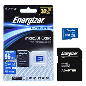 Mua Thẻ Nhớ Micro SDHC Energizer 32GB Class 10 Up To 95mb/s (Kèm Adapter) FMDAAU032A - Hàng Chính Hãng