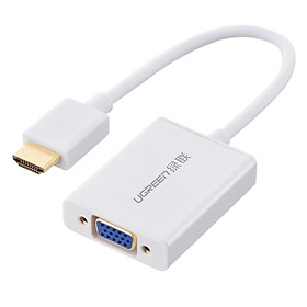 Mua Cáp Chuyển Đổi Tín Hiệu HDMI To VGA + Audio Ugreen MM102 40233 (15cm) - Đen - Hàng Chính Hãng