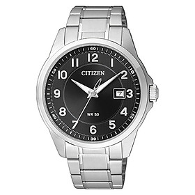 Đồng Hồ Nam Dây Kim Loại Citizen BI5040-58E (40mm) - Bạc Mặt Đen