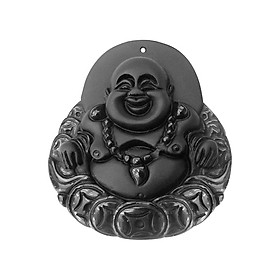 Mặt Phật Di Lặc Đá Obsidian Lớn